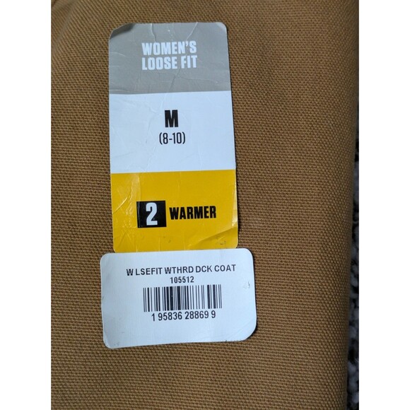 Carhartt Womens Loose Fit Weathered Washed Duck Coat Brown Size Medium NEW - Picture 4 of 14